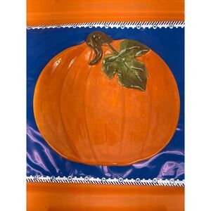 Harvest Pumpkin‎ Shaped Plate Fall Thanksgiving Decor Table Serving Dish